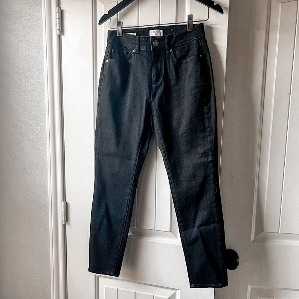Loft Black Curvy Skinny Jeans 0 Petite